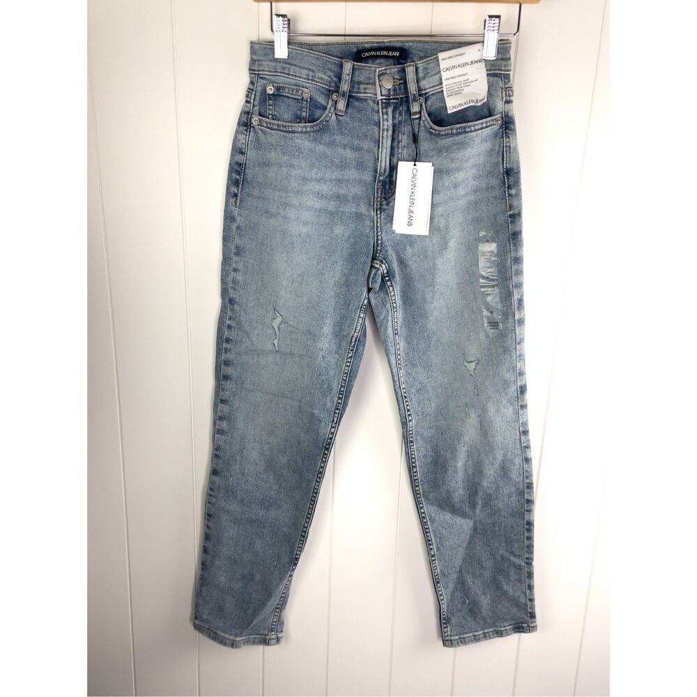 NWT Calvin Klein Jeans High Rise Straight Ankle‎ Jean Size 25